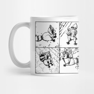 Raccoons Sitting Lineart Design Mug